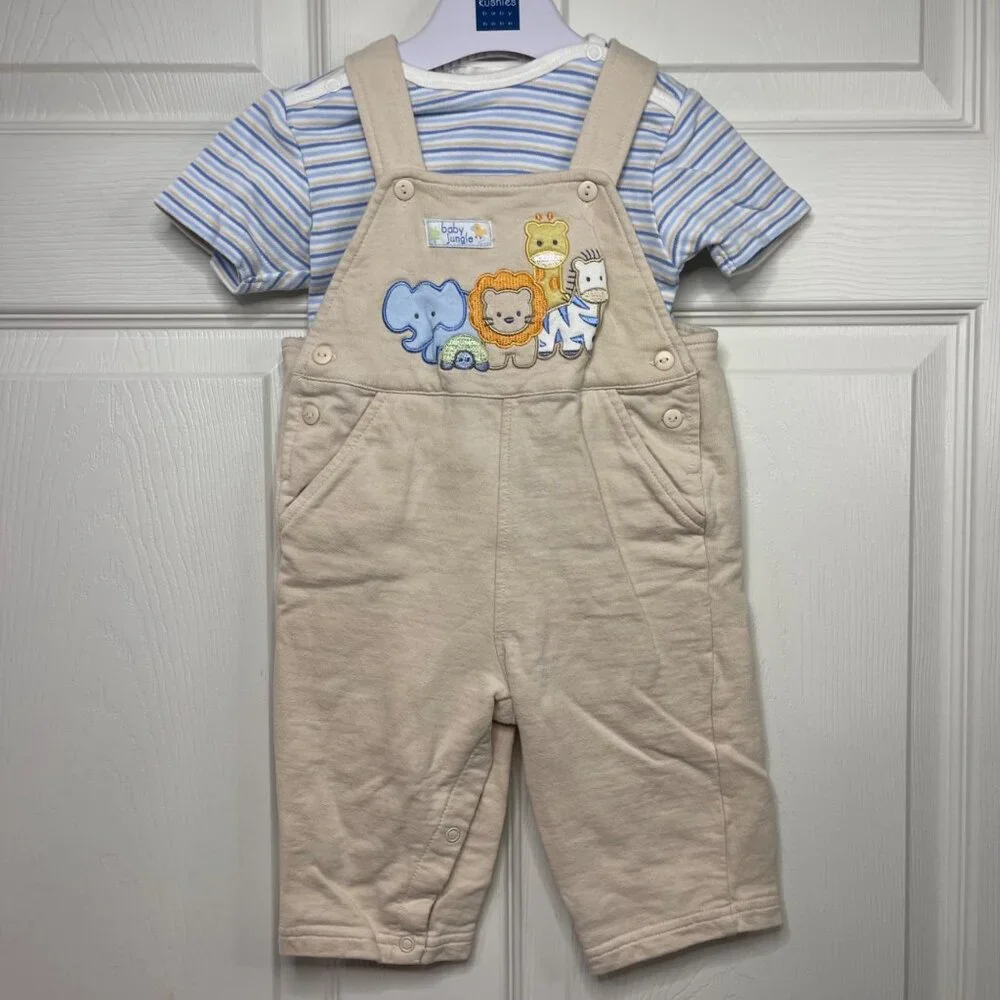 Vintage First Moments Layette Jungle‎ Outfit Size 6-9M Embroidered Animals Knit